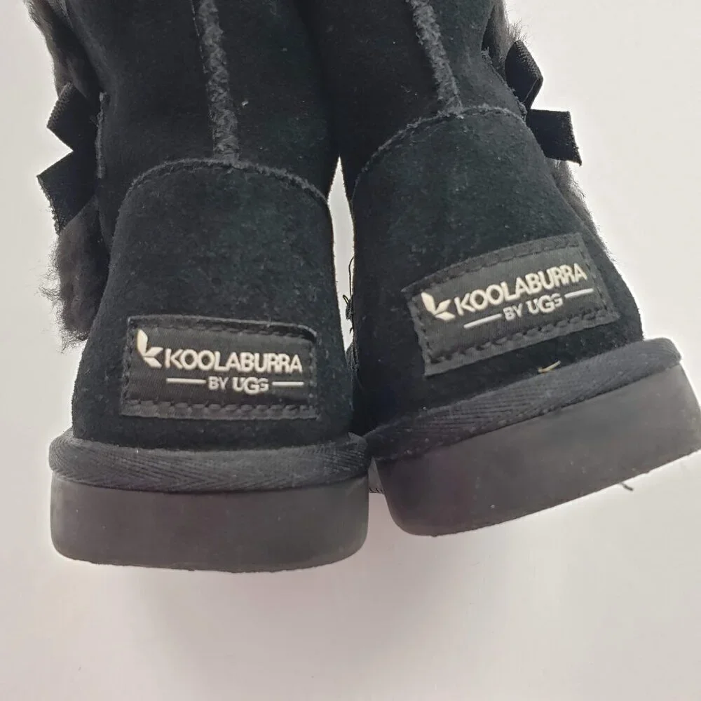 Koolaburra by UGG 1117810 Victoria Mini Ankle Boot Suede Black Youth 2 side bows